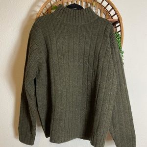 - Work wear vintage look 100% wool sweater turtleneck